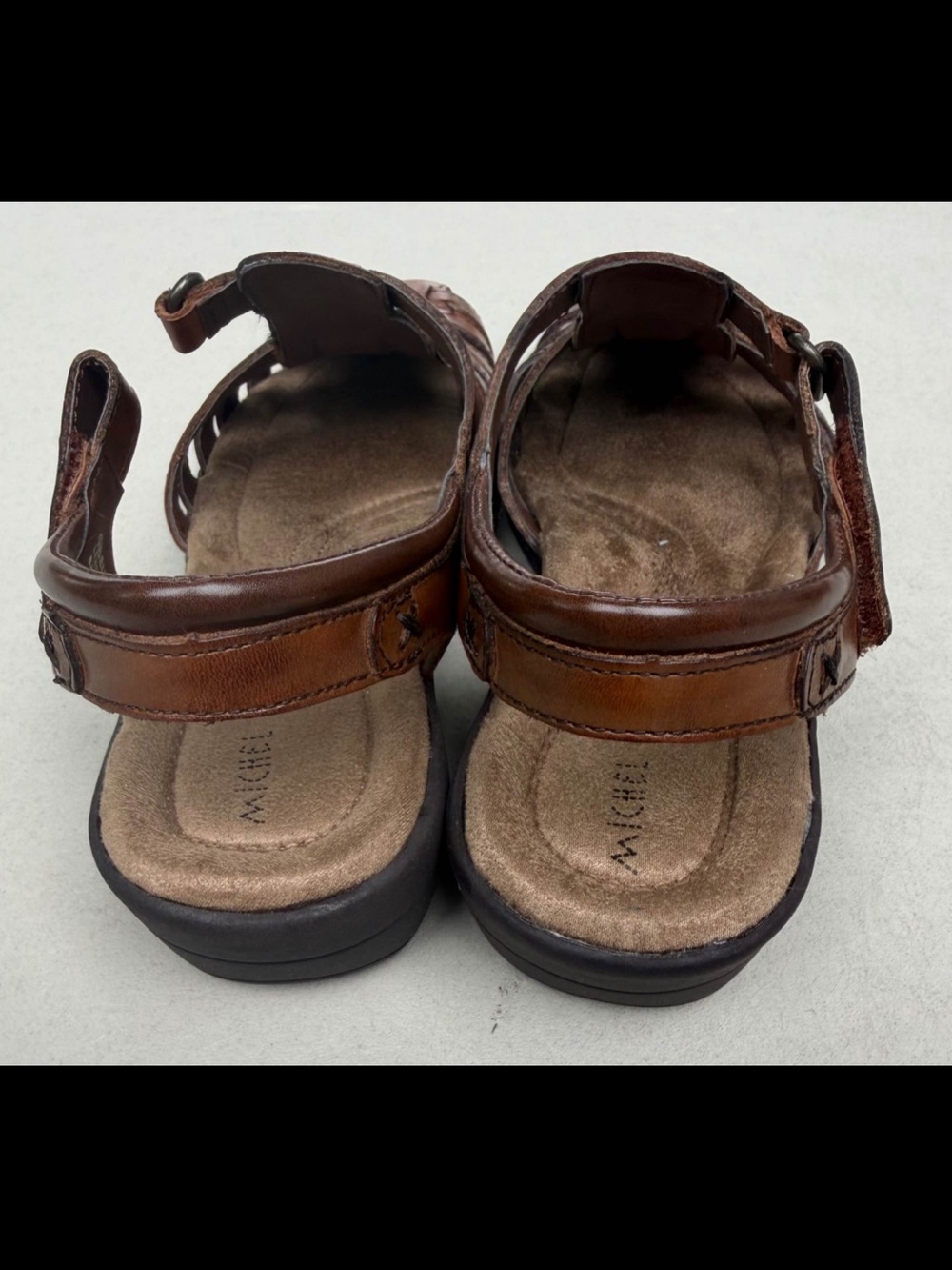 Women’s Brown Leather Hook-and-Loop Fisherman Sandals - Picture 4 of 5